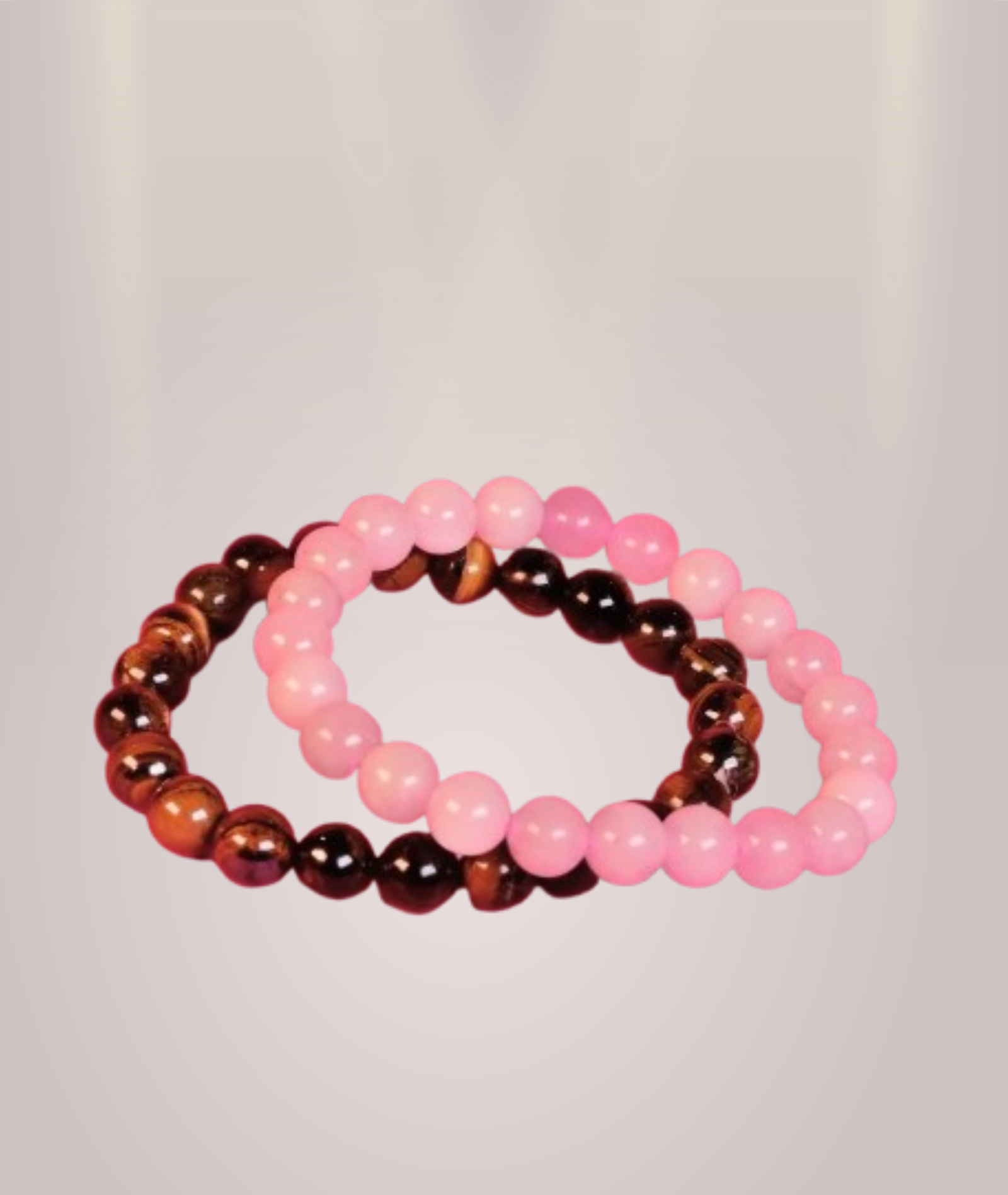 Rose Quartz and Tiger Eye Bracelet Combo